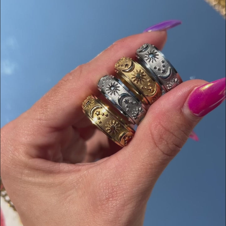 SUN N MOON ROTERBAR RING